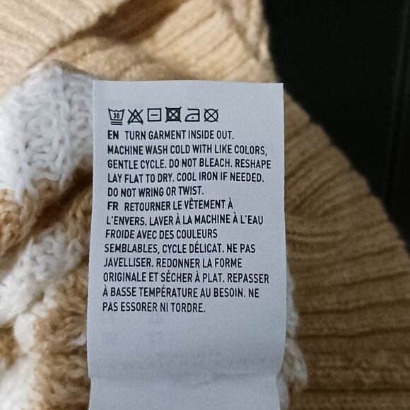 NEW American Eagle Henley Collared Tan/White Striped Sweater Size‎ XS Preppy - Picture 7 of 9